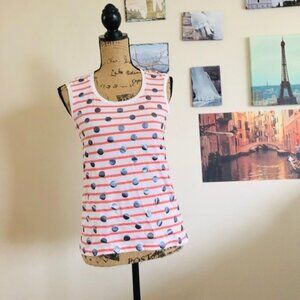 Gap orange & white stripe w/grey dot tank, Sz. XS